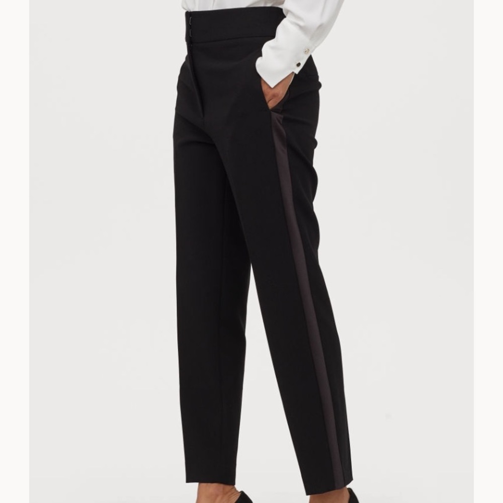 Black Dress Pants with ribbon stripe